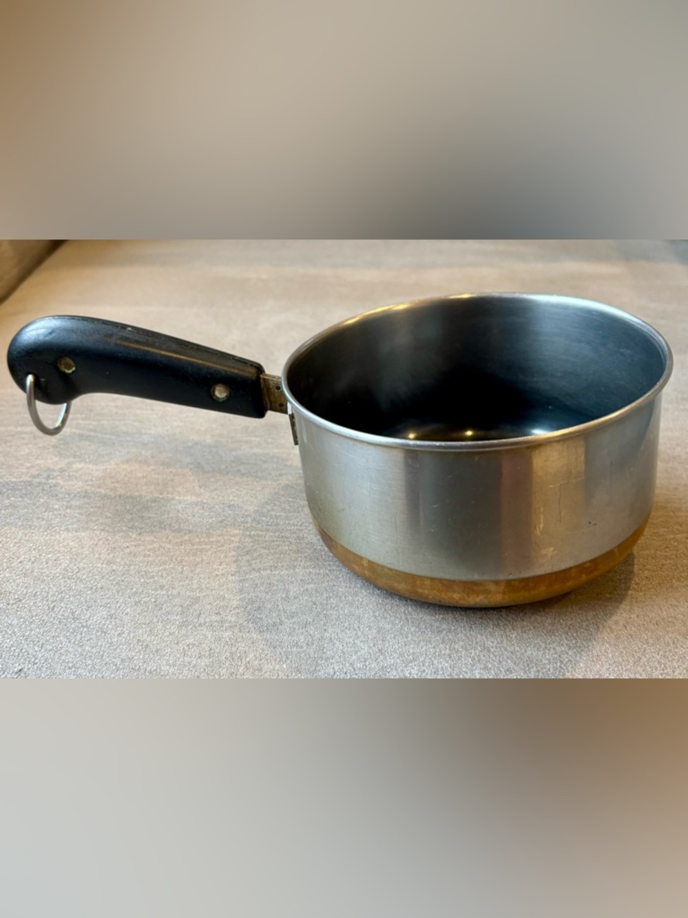 Revere Ware 1801 Copper Bottom 1 Qt Sauce Pan Pre-1968 Double Ring